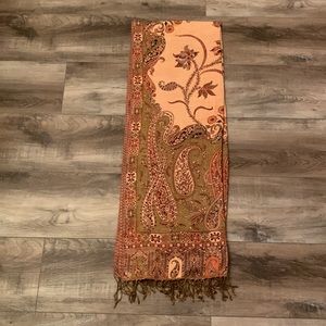 Handwoven Indian silk pashmina 28”x80”